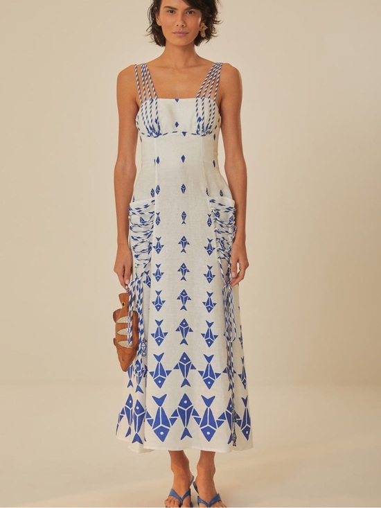 FARM Rio Dresses & Skirts - New Farm Rio ‘Graphic Fishes’ Midi Dress • MEDIUM